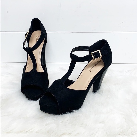 TOP Moda Shoes - Top Moda Black Suede Heels